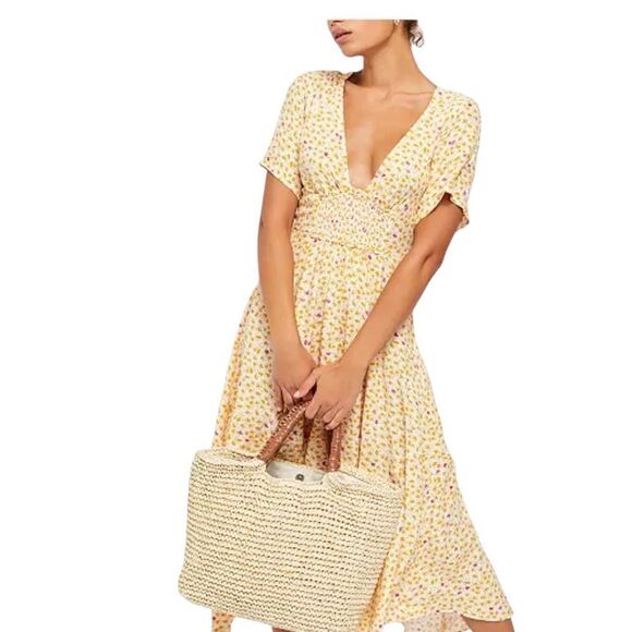 Free People In Full Bloom Midi Dress S - Picture 3 of 7